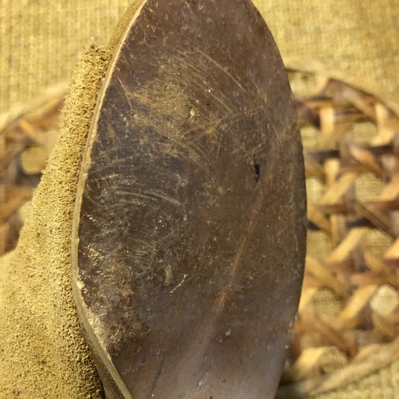 Lucky Brand Hazel Bean Suede Heeled Wedges Open Toe Slip On Size 7.5 - Picture 5 of 7